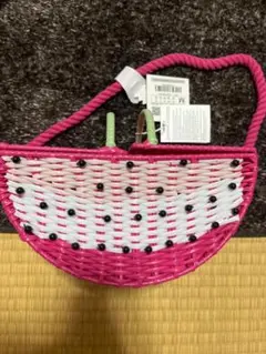 ZARA スイカ型 トートカゴバッグ