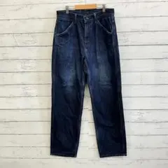 ユニクロ メンズ 濃紺デニムパンツ ストレート 綿アメカジ ワーク系 春秋冬