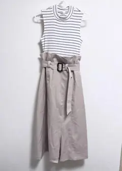 ファン FUN ノースリーブ ワンピース ベルト付き