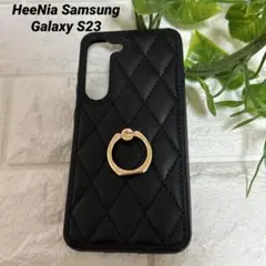 HeeNia Samsung Galaxy S23ブラック リング付