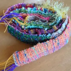 さをり織り　手織り　ニット　ジャケット　コート　羽織り　ハンドメイド b05ecb753226610c8439ccda8f45f6