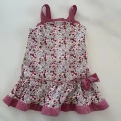 女の子　フリル水着　ピンク　花柄