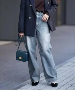 【新品タグ付き】 IENA×upper hights別注 ワイドストレートデニム