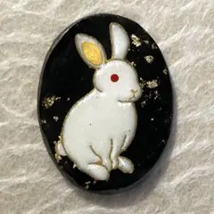 即日発送◎金箔とうさぎさんの帯留め◎白兎