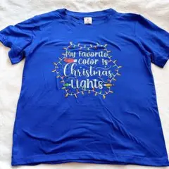 新品　海外限定　Tシャツ　面白い　クリスマス　英語　150サイズ　青