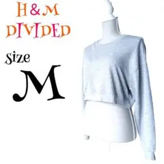 a480【美品】H&M Divided　ショート丈トレーナー　US M　グレー