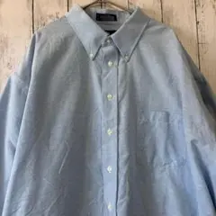 US古着 STAFFORD 長袖シャツ 18 1/2 34 ブルーボタンダウン