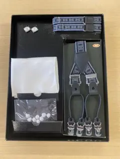 柄サスペンダーセット　カフス　アームバンド他　　　Mサイズ　新郎小物