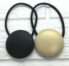 【315】ハンドメイド38mm くるみボタン　ヘアゴム