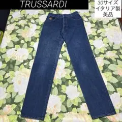 美品【値下げOK】TRUSSARDI ストレートデニム 30 ブルー　イタリア製