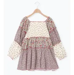 花柄パッチワークブラウス