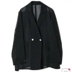 【美品】PARIGOT パリゴ オーガンジーダブルジャケット ブラック