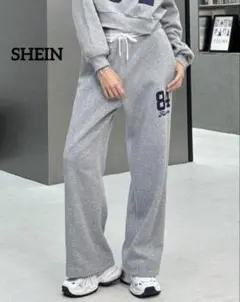 シーイン【M】SHEIN スウェットパンツ ジョガーパンツ グレー 84プリント