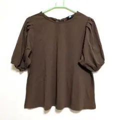 miyo ブラウン パフスリーブ Tシャツ Lサイズ