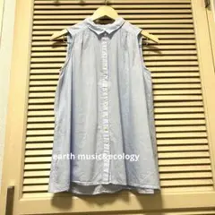 earth music & ecology 水色ノースリーブシャツ　5