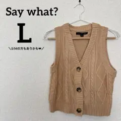 一点もの✨ Say what? 【L】 ニットベスト ベスト 春服 秋服