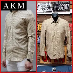 定価3.6万　AKM ペイズリー　総柄　ボタンダウン　長袖シャツ　L