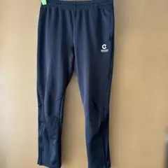ピステパンツ 黒 青 ロゴ入り