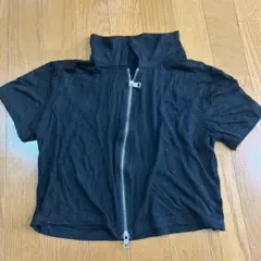 SHEIN 無地柄 ジップスルー クロップド丈