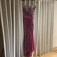 ピンク スパンコール タイトドレス