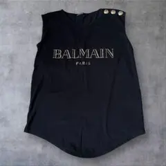 バルマン　金ボタン　ロゴプリント　タンクトップ　　トップス　BALMAIN