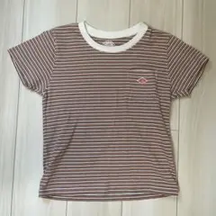 DANTON ストライプポケット付き半袖Tシャツ