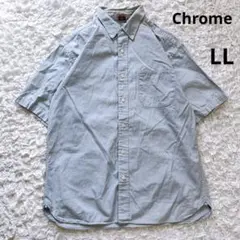 クローム　オーバーダイしっかり生地のメンズ半袖シャツ（XL）大きいサイズ
