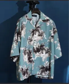 アロハシャツ 花柄 ライトグリーン