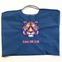 【新品未使用】刺繍エコバッグ D.KELLY トラ柄 ダークブルー Lサイズ