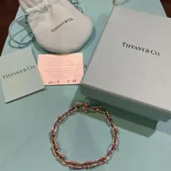 【美品】Tiffany ハードウェア ミディアム リンク ブレスレット シルバー