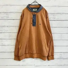 Crocodile 長袖ポロシャツ L オレンジ 春秋 カジュアル デニム切替
