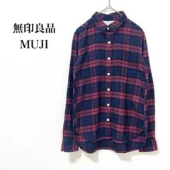 ★美品★無印良品 MUJI ネルシャツ 長袖 タータンチェック 綿100%