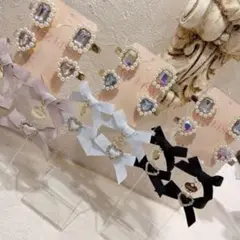 リズリサ♡ビジューアソート8つヘアクリップ ♡ブラック
