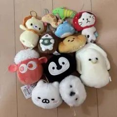 キャラクターぬいぐるみマスコット12個セット　シマエナガ　ねこぺん日和　もちしば