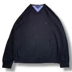 F601　【即購入OK】TOMMY HILFIGER　コットンニット　2XL　黒