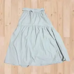 【美品】OLIVE des OLIVE フレアスカート ベルト グレー フリー