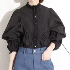 【IENA LA BOUCLE】タイプライター レースブラウス フリーサイズ