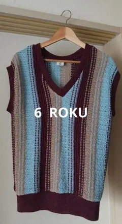 6(ROKU)◆MESH STRIPE VEST