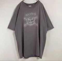 墨黒 サンフェード ギルダン 両面プリント ドクロ ガイコツ 半袖 Tシャツ