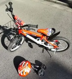 ヘルメット付き子供用自転車16インチ マウンテンバイク