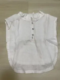 リネン100% ホワイト トップス つけ襟