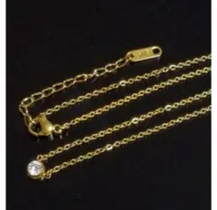 K18 18金ゴールドフィルド シンプル 一粒ダイヤ ネックレス05