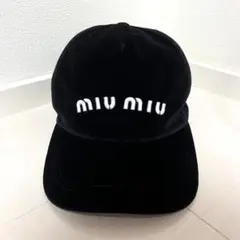 MIUMIU ベルベット ベロア ベースボール キャップ 帽子