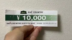 Au0026F country 1万円金券 アウトドアー ギフトチケット