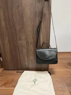 ★美品★ALBERO 本革トップハンドル　クロスボディバッグ(ダークグリーン)