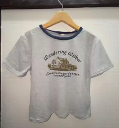 HOUSE柄 リンガー ショート丈 Tシャツ