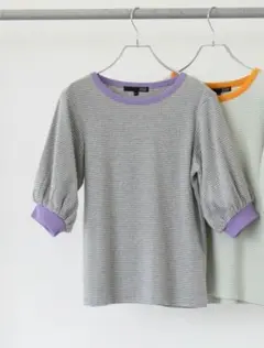 SUGAR SPOON カラーリブボーダーTシャツ