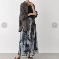 LEPSIM ぼかし柄シアースカート ブラック