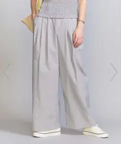 コットンナイロン ワイドタックパンツ ―ウォッシャブル―