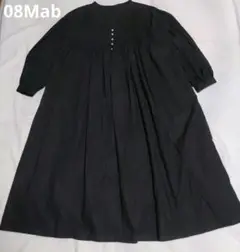 08Mab コットンリネン ピンタックバルーンワンピース